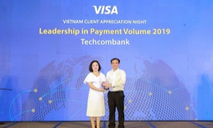 Techcombank  đứng đầu toàn thị trường về doanh số thanh toán qua thẻ Visa